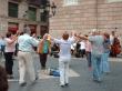 Dancing traditiona Catalan dances to the orchestra music